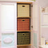 Posprica Storage Bins, Storage Cubes,13×13 Fabric Drawers Organizer Basket Boxes Containers (13×13×13/2pcs, Red/Gold Geometry Pattern)