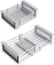 Expandable Stainless Steel Dish Drying Rack, Telescopic Drain Basket Over Sink Organizer for Vegetable, Fruit and Tableware (Grey)