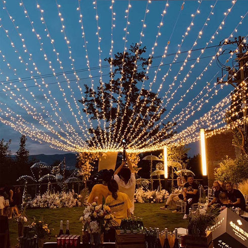ColuzPro 108 ft 300 LED String Lights Indoor Outdoor, 30V Plug in Warm White Twinkle Fairy String Lights 8 Modes Waterproof for Christmas Wedding Party Fastival Decor