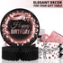 Birthday Table Centerpiece Decorations -5-Pack Double Sided Cardstock & Tissue Paper Honeycomb Happy Birthday Decoration - 12 Rose Gold Birthday Party Decorations Centerpieces for Table Decorations