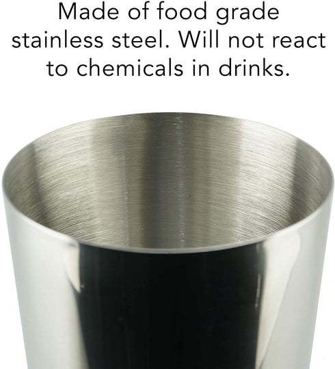 PG Boston Cocktail Kit - 4PC Premium Stainless Steel Shaker Set - 30oz Gloss Finish 2-Piece Shaker with Cocktail Strainer and Double Jigger