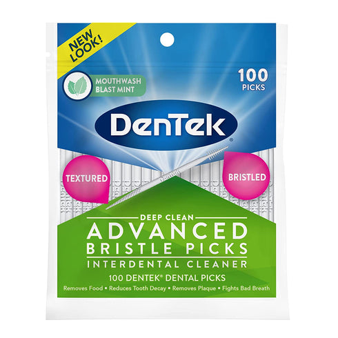 DenTek Deep Clean Bristle Picks | Removes Food & Plaque | 100 Count