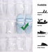 2 Pack Over The Door Hanging Shoe Organizer, Shoe Rack Holder, Pantry Door Organizer With Multiple Size Clear Pockets, 63 x 17 (White)