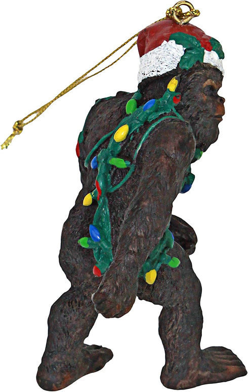 Design Toscano DB383084 Bigfoot, the Christmas yeti with Sabta's hat Funny Christmas tree decoration, polyresin, full color, 7.5 cm,Brown