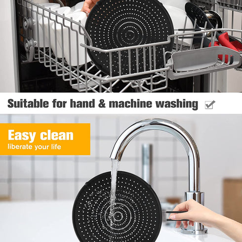 Splatter Screen for Cooking, Splatter Screen for Frying Pan,13? Multi-Use Hot Oil Splash Guard W Fish Scale Rag × 2, Drain Board, Non-Stick, Food Safe & Heat Resistant Universal Pan Cover