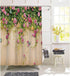 HOOHAA Romantic Flower with Butterfly on Rustic Wooden Background Pink Flower Weeping Shower Curtain for Bathroom Decor 72 x 72 Inch