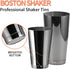 Stainless Steel Pro Boston Shaker - 2 Piece Unweighted 18oz & Weighted 28oz Martini Drink Shaker Kit for Bartender - Black