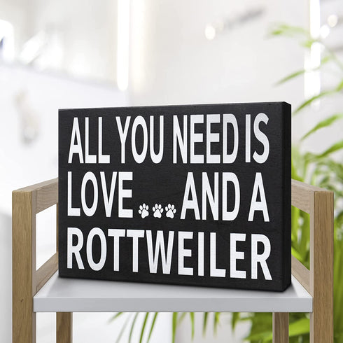 JennyGems All You Need is Love and a Rottweiler Sign, Rottweiler Gifts, Rottweiler Decor, Wall Art, Rottweiler Mom Gifts, Rottweiler Gift Ideas, Rottie Mama, Dog Decor, 8x6 in Wood Wall Hanging
