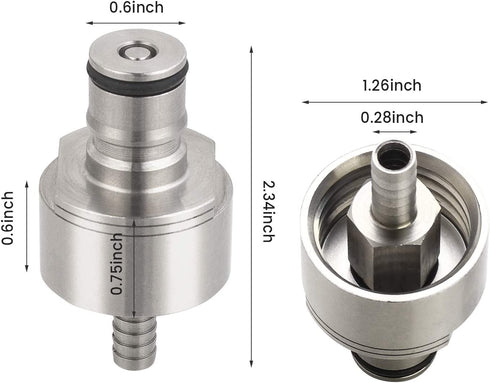 2 PCS€‘MRbrew Stainless Carbonation Cap, Ball Lock Type 5/16" Barb Counter Pressure Bottle Filling Cap with 4 Extra O-Rings, Fits Most Home Brew Soda & Beer Carbonation Systems