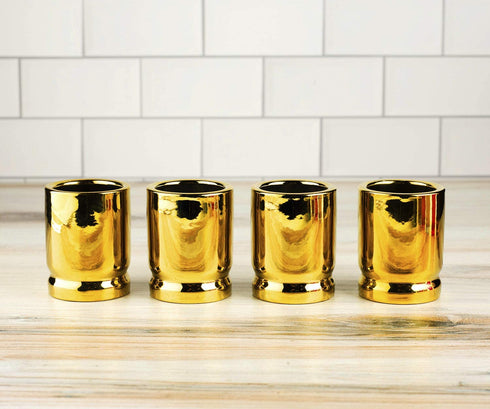 50 Caliber Bullet Shot Glasses Set - Set of 4 - Each holds 2 Ounces - Tactical Bullet Casings Shot Glasses by The Wine Savant