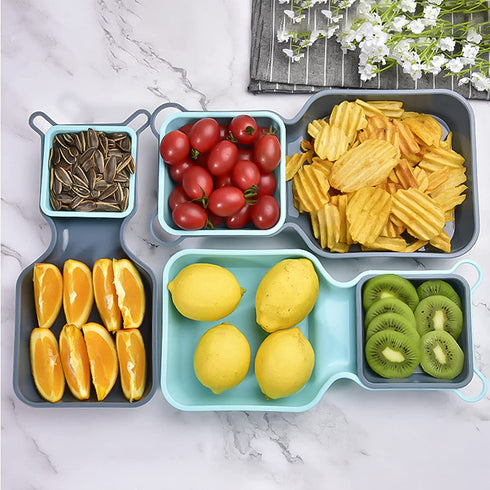 YJHome Plastic Mixing Bowl Set 10 Set Salad Mix Stackable Trays Nesting Bowls Measuring Bowls Blue Reusable Snack Tray Rectangle Food Storage Food Grade For Camping Kitchen Cooking Baking