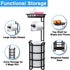 Toilet Paper Holder Stand with Shelf, Free Standing Toilet Tissue Roll Storage Rack for Bathroom, Black