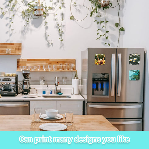 Sublimation Blank Refrigerator Magnets for Kitchen Office Calendar Decorative Square Fridge Magnet Popular Home Wall Decor DIY Decorative Magnets (24 Pieces, 5 x 5 x 0.4 cm)