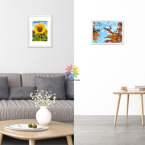 MBC Mat Borad Center 12x16 Picture Frames with Plexiglass for Picture 8.5x11 with Mat or 12x16 without Mat, Wall Mounting Display (White)