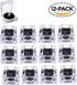 12 pcs Clear Crystal Ring Gift Boxes, Earrings Jewelry Storage Box Acrylic Display Organizer Case for All Kinds of Ring Earrings Velvet Insert Black