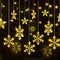 126 LED Window Curtain String Lights Fairy Hanging Lights USB Plug in Curtain Theme Light 8 Modes Control Decoration Window Light for Indoor Outdoor for Party (Warm White,Snowflake)