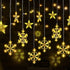 126 LED Window Curtain String Lights Fairy Hanging Lights USB Plug in Curtain Theme Light 8 Modes Control Decoration Window Light for Indoor Outdoor for Party (Warm White,Snowflake)