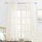 RYB HOME Curtains for Living Room - Linen Texture Sheer Curtains Half Translucent Privacy Curtains for Patio Sliding Glass Door Bedroom Dining, Natural, 52 x 95 inches, 2 Panels