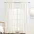 RYB HOME Curtains for Living Room - Linen Texture Sheer Curtains Half Translucent Privacy Curtains for Patio Sliding Glass Door Bedroom Dining, Natural, 52 x 95 inches, 2 Panels