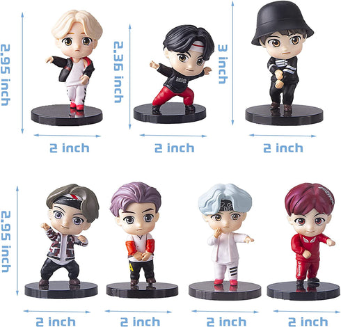 7 PCS B^TS Collection Figure Toy Set for Cake Topper B^TS Party Supplier Premium Cake Toppers and Party Decoration for B^TS party supplier