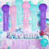Jelly Fish Paper Lanterns, Pink Purple Blue Hanging Lantern for Mermaid Unicorn Theme Under The Sea Ocean Birthday Party Decorations Set of 6