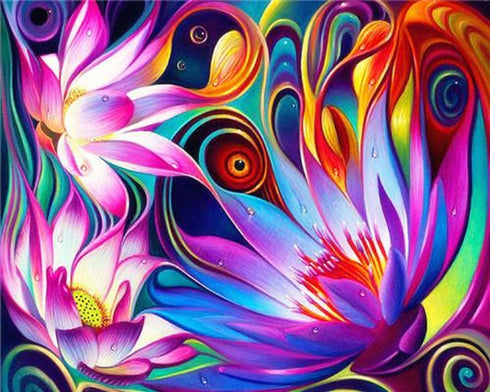 SYNHOK Paint by Numbers for Adults Kids Beginners, Acrylic Painting Kit, Paint by Numbers on Canvas, Drawing Paintwork-Colorful Flower (16x20Inch)