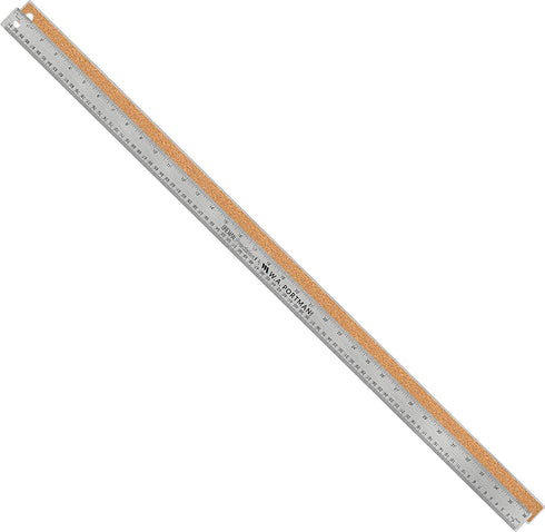 Breman Precision Metal Ruler 36 Inch - Stainless Steel Cork Back Metal Ruler - Premium Steel Straight Edge 36 inch Metal Ruler - Flexible Stainless Steel Ruler - Imperial and Metric Ruler