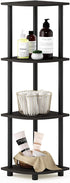 Furinno 12078EX/BK Turn-n-Tube Multipurpose 4-Tier Corner Shelf, Espresso/Black