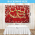 Funnytree 82" X 59" Happy Wedding Anniversary Party Backdrop Banner Red Gold Flowers Roses Photo Booth Banner Supplies Photography Background Indoor Outdoor Decorations