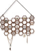 Heesch Hanging Earring Holder Honeycomb Earring Organizer Wall Mount Earring Display Wood Hanging Jewelry Organizer for Stud Earrings, Necklaces (Walnut)