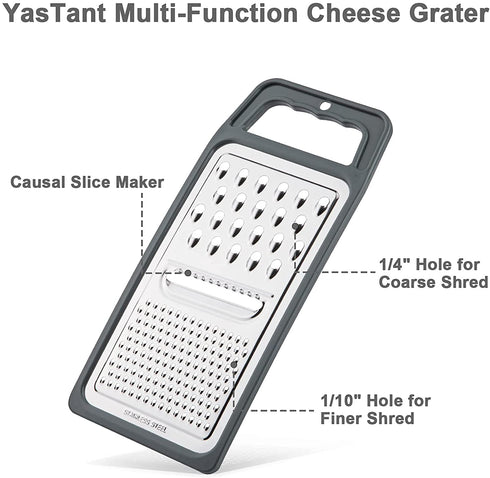 YasTant Professional Cheese Slicer for Block Cheese, Luxury Size Cheese Cutter Stainless Steel Cheese Slicer Board with Wire Cutter Heavy Duty, Perfect for Soft Semi Hard Cheese Grey