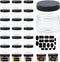 24Pack 4oz Plastic Jars with Lid, DANALLAN Clear Plastic Seasoning Containers with Labels for Cosmetics, Crafts Organizing and Kitchen Food Storage, BPA Free