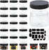24Pack 4oz Plastic Jars with Lid, DANALLAN Clear Plastic Seasoning Containers with Labels for Cosmetics, Crafts Organizing and Kitchen Food Storage, BPA Free