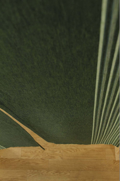 Narumi Vertical Stripe Cotton Cloth Japanese Noren Curtain Tapestry (Dark Green)