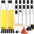 15 Pack Hot Sauce Bottles, YULEER 8.5 oz Woozy Bottles with Leak Proof Screw Black Cap, Shrink Capsule, Snap On Orifice Reducer Dripper Insert, Round Glass Bottles for DIY Hot Sauce, BBQ Sauce, Christmas Gift for Women