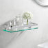 KES Aluminum Bathroom Glass Shelf Tempered Glass Rectangular 1 Tier Extra Thick Silver Wall Mounted, A4126A