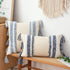 MIULEE Decorative Throw Pillow Cover Tribal Boho Woven Tufted Pillowcase with Tassels Rectangle Pillow Sham Pillowcase Cushion Case for Sofa Couch Bedroom Car Living Room 12x20 Inch Dark Blue
