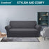 Granbest Modern Couch Cover Stylish Pattern Sofa Covers for 3 Cushion Couch Durable Furniture Protector 1-Piece Sofa Slipcover with Non-Slip Foam Elastic Bottom(Large, Gray)