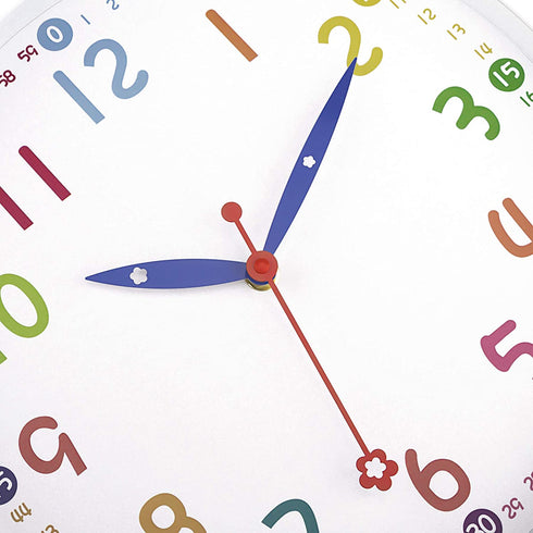 Lumuasky Colorful Wall Clock for Kids 12 Inch Silent Non-Ticking Battery Operated Clock for Nursery Classroom School Office Bedroom Living Room Kitchen