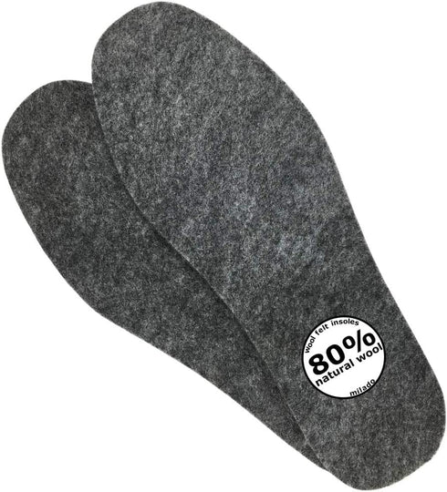 Wool Shoe Inserts - Warm Winter Insoles Natural Lambs Wool Mens Insoles,Felt Insoles for Men (Men's 14)