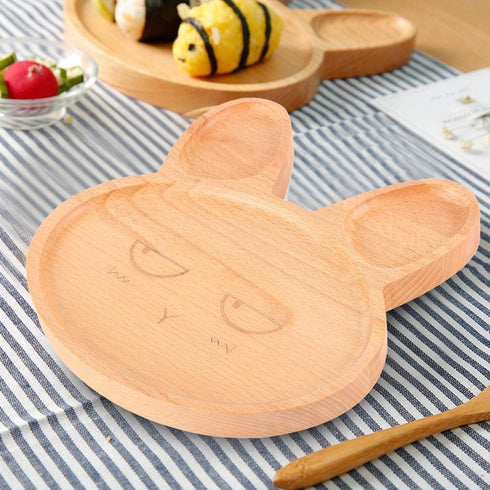 Wooden Food Tray, Dish Plate Dessert Snack Bowl with Compartment Breakfast Serving Platter Dinnerware Set Charcuterie Server Platter