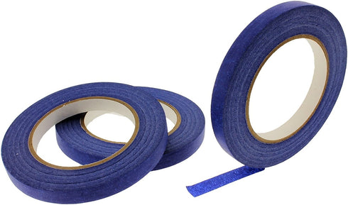 3pk 1/2" in x 60 yd Blue Painters Tape Medium High Tack Sticky Paper Masking Tape Edging Small Projects Fine Trim Detailing Multi Surface Clean Release 21 Day Easy Removal No Residue 12MM .5 inch