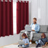 HOMEIDEAS Blackout Curtains for Bedroom 52 X 63 Inch Length 2 Panels Set Burgundy Red Room Darkening Curtains/Drapes, Soundproof Thermal Grommet Window Curtains for Living Room