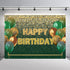 Ticuenicoa 7—5ft Glitter Green Gold Birthday Backdrop Gold Green Bokeh Balloons Women Men Happy Birthday Banner Decorations 30th 40th 50th 60th Birthday Party Photography Background Photo Props