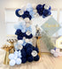 Wecepar 168pcs DIY Balloons Garland with Night Blue Macaron Blue Metallic Sliver Grey Balloon Arch Garland For Jungle Safari Theme Party Woodland , Weddings , Birthday Parties , Baby shower Party Decorations