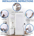 HOMEIDEAS 2 Panels Greyish White Blackout Door Curtains White Privacy French Door Curtains, 26 X 68 Inch Room Darkening Curtains, Thermal Insulated Tie Up Shades Window Curtains for Bedroom