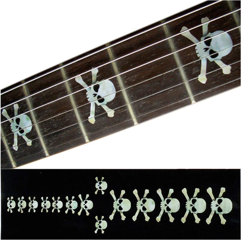 Inlay Sticker Fretboard Position Marker for Guitars and Bass Skulls White Pearl