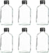 Ilyapa 200 ml Glass Flask Bottle - 6 Pack Liquor Pocket Flask with Plastic Top, Sauce, Oil, Syrup Bottle