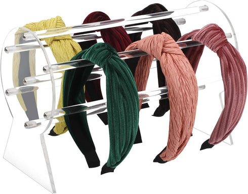 AOFLLU Acrylic Headband Holder, Clear Hairband Organizer, Headband Display Stand, Storage Rack for Jewelry Hair Clasp Bangles, Teen Girl Women Gifts
