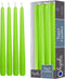 12 Pack Tall Taper Candles - 10 Inch Lime Dripless, Unscented Dinner Candle - Paraffin Wax with Cotton Wicks - 8 Hour Burn Time
